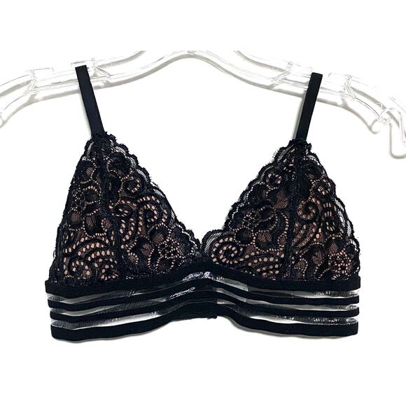 Youmita Black Lace Bralette S/M Sexy Intimate Coquette Goth Witchy Dark Romantic - Picture 1 of 8
